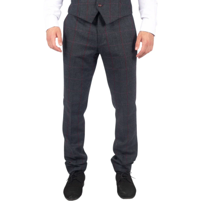 Madrid - Men's Blue Tweed Trousers