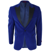 Men's Royal Blue Velvet Tux Blazer Satin Lapels Dinner Wedding Prom Black Tie