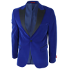Men's Royal Blue Velvet Tux Blazer Satin Lapels Dinner Wedding Prom Black Tie