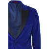 Men's Royal Blue Velvet Tux Blazer Satin Lapels Dinner Wedding Prom Black Tie