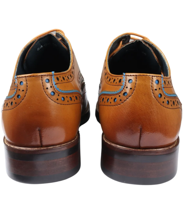 Simon - Men's Brown Brogue Leather Shoes