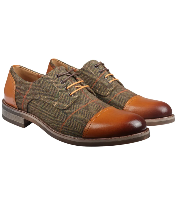 Theon - Men's Leather Tweed Oxford Shoes