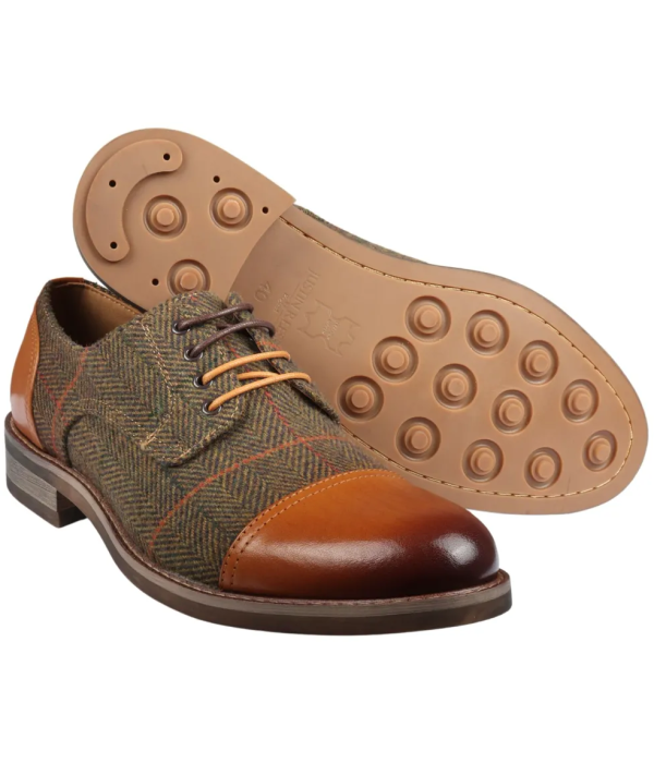 Theon - Men's Leather Tweed Oxford Shoes