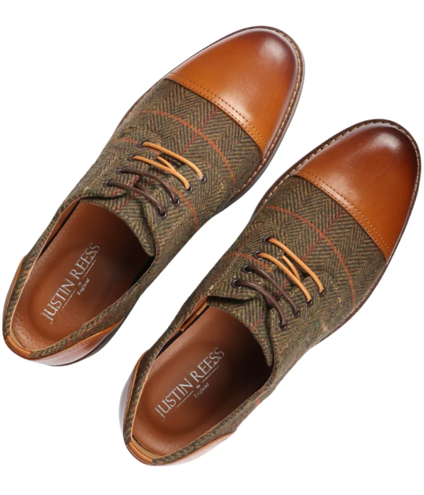 Theon - Men's Leather Tweed Oxford Shoes