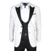 AK-29 - Men's 3 Piece White Paisley Wedding Suit
