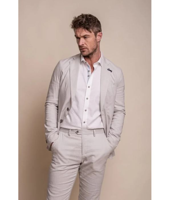 Alvari - Men's Grey Linen Summer Blazer