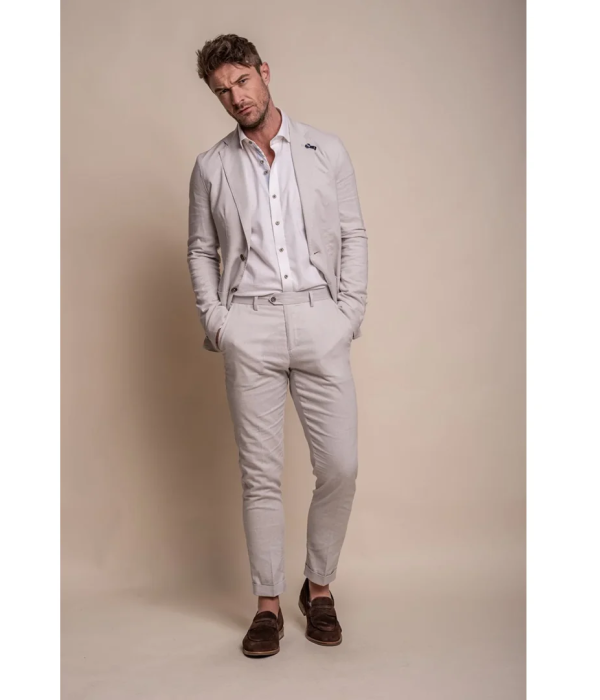 Alvari - Men's Grey Linen Summer Blazer