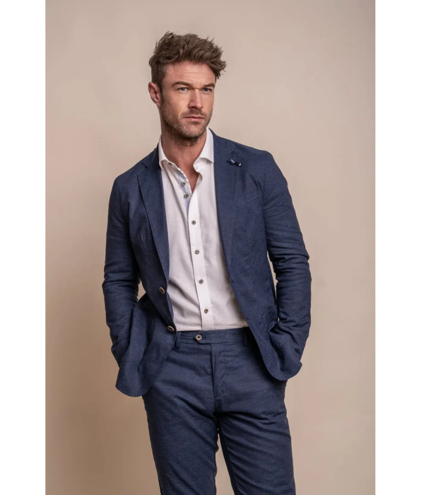 Alvari - Men's Navy Linen Summer Blazer