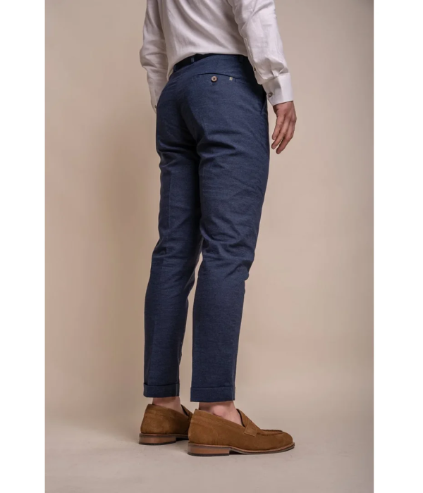 Alvari - Men's Navy Linen Summer Trousers