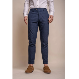 Alvari – Men’s Navy Linen Summer Trousers