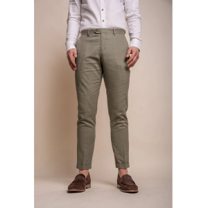 Alvari – Men’s Sage Linen Summer Trousers