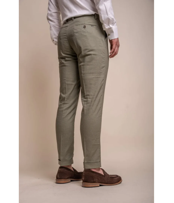 Alvari - Men's Sage Linen Summer Trousers