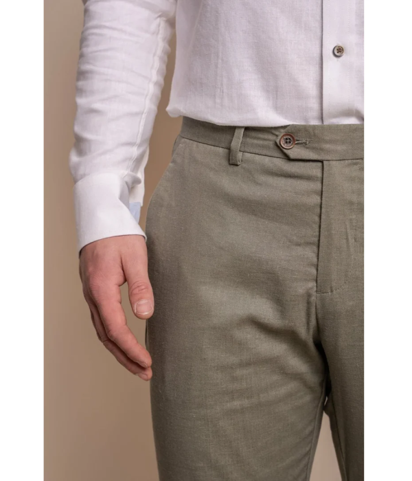 Alvari - Men's Sage Linen Summer Trousers