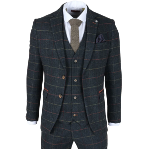 Archer – Men’s Navy Checked Herringbone Tweed Blazer