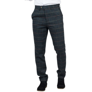 Archer – Men’s Navy Checked Herringbone Tweed Trousers