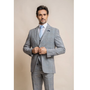 Arriga – Men’s Grey Blue Check Blazer