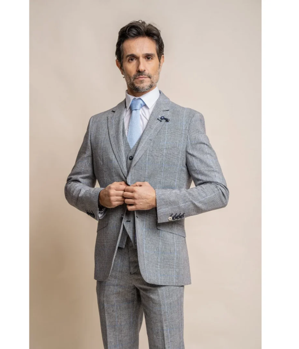 Arriga - Men's Grey Blue Check Blazer