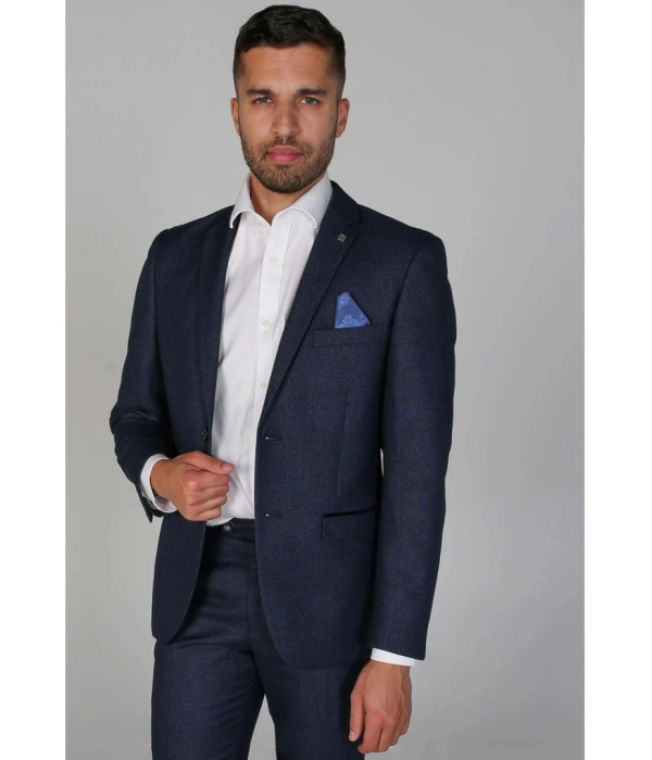 Arthur - Men's Birdseye Navy Blazer