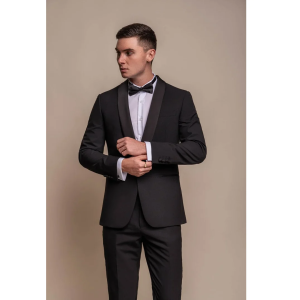 Aspen – Men’s Plain Black Tuxedo Blazer