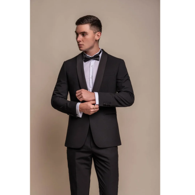 Aspen - Men's Plain Black Tuxedo Blazer