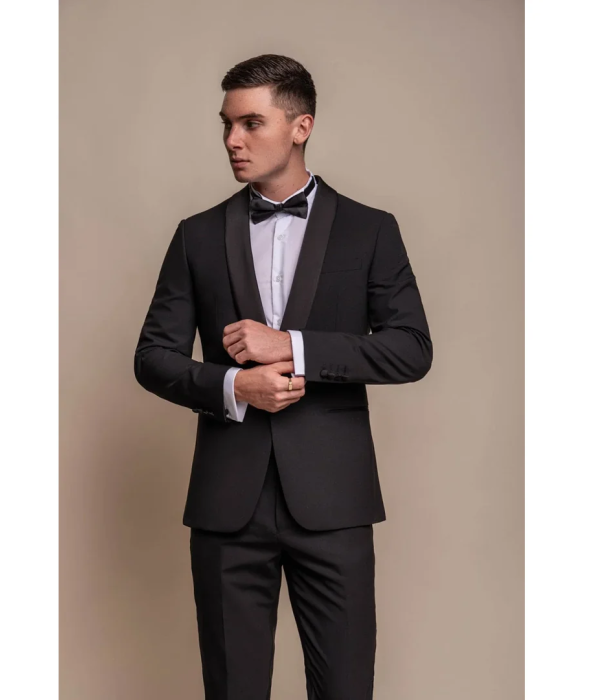 Aspen - Men's Plain Black Tuxedo Blazer