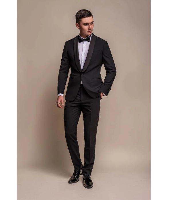 Aspen - Men's Plain Black Tuxedo Blazer