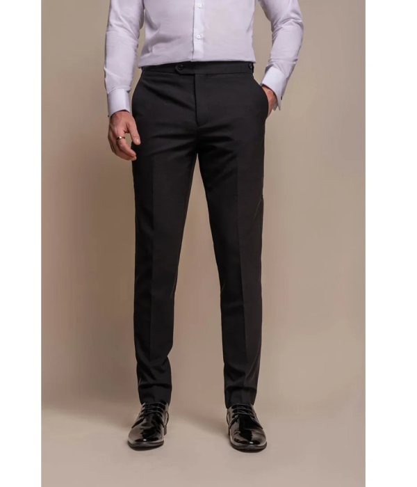 Aspen - Men's Plain Black Classic Trousers