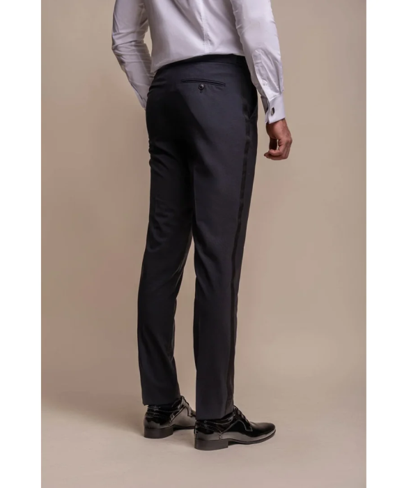 Aspen - Men's Plain Navy Classic Trousers