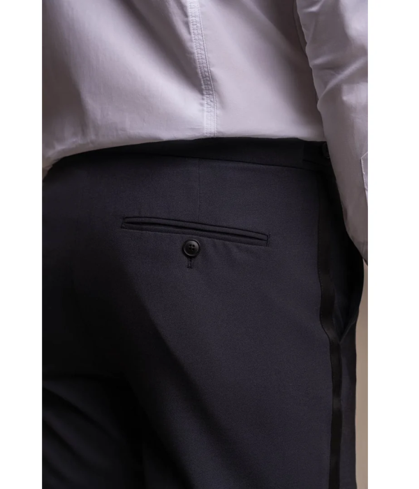 Aspen - Men's Plain Navy Classic Trousers