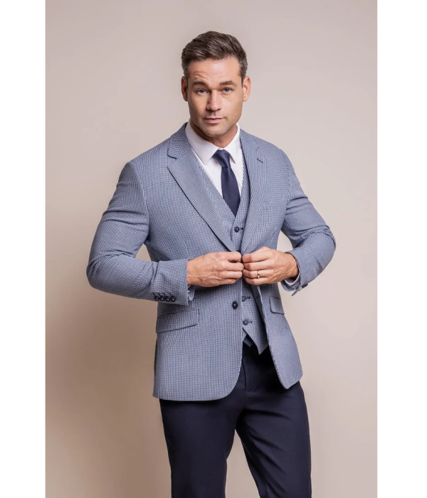 Baresi - Men's Blue Check Summer Blazer