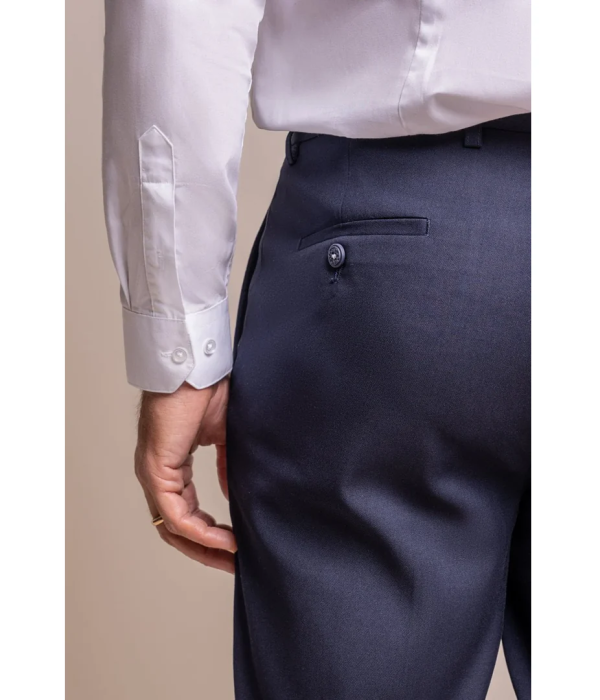 Baresi - Men's Plain Navy Classic Trousers