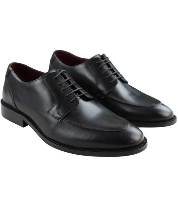 Mens Real Full Leather Black Welted Derby Shoes Smart Casual Black Wine Classic Vintage