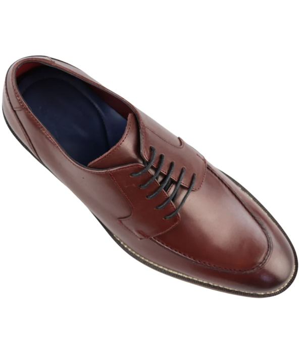 Mens Real Full Leather Black Welted Derby Shoes Smart Casual Burgundy Wine Classic Vintage