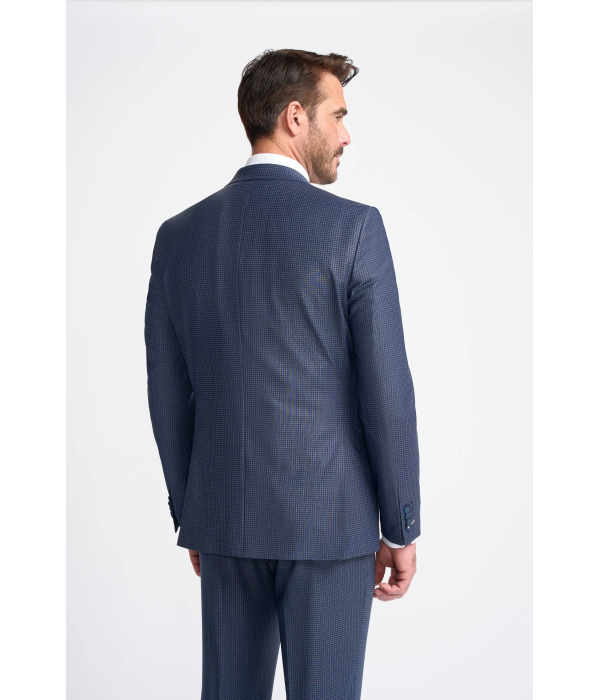 Bond - Men's Navy Check Tailored Fit Blazer