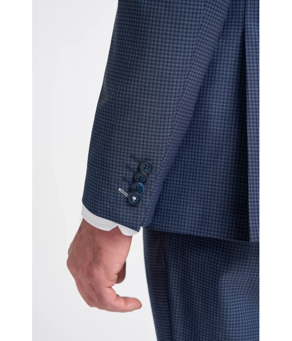 Bond - Men's Navy Check Tailored Fit Blazer