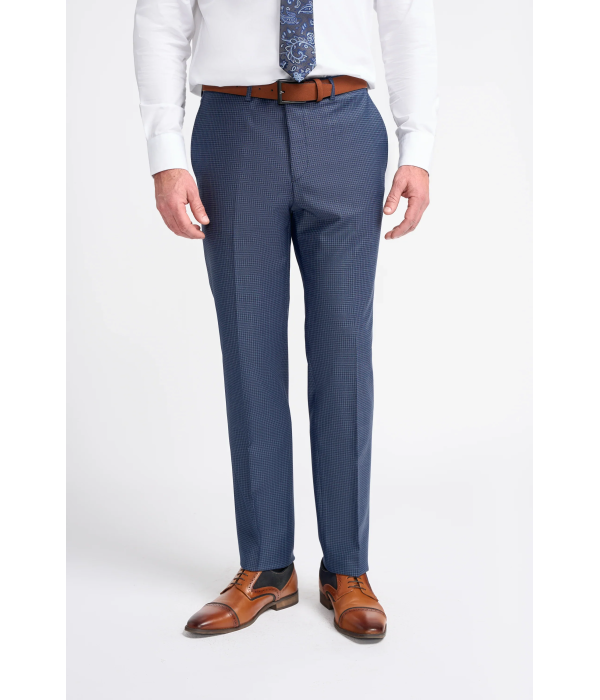 Bond - Men's Navy Check Trousers