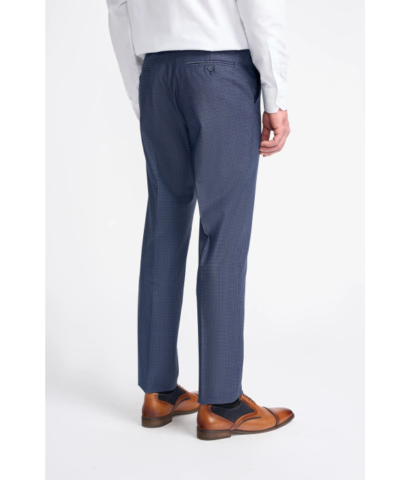 Bond - Men's Navy Check Trousers