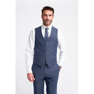 Bond - Men's Navy Check Waistcoat