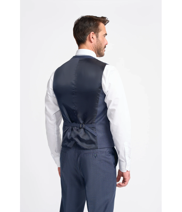 Bond - Men's Navy Check Waistcoat