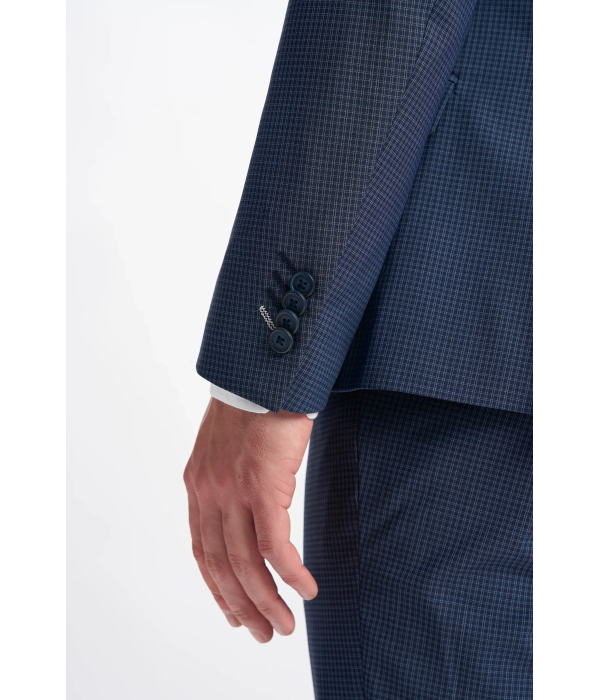 Bond - Men's Navy Check 2 Piece Double Breasted Suit