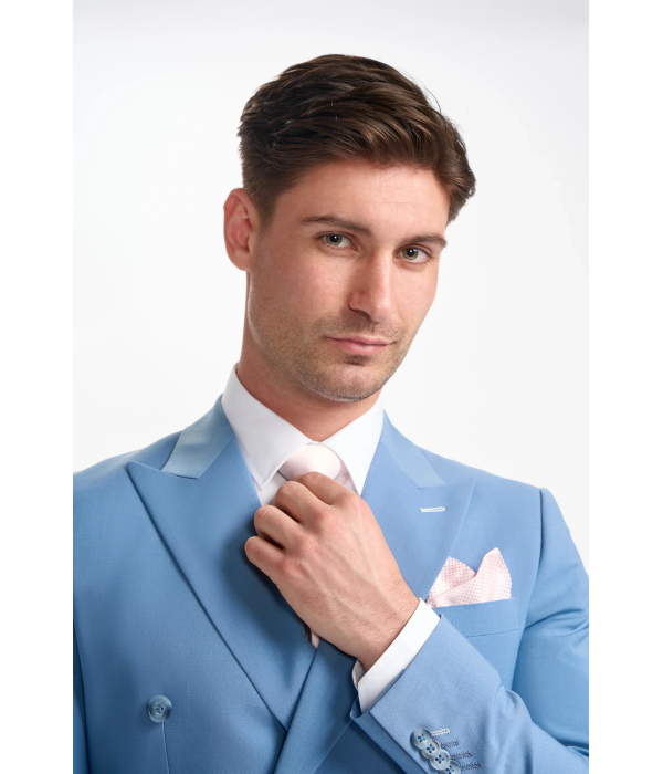 Bond - Men's Sky Blue Double Breasted Blazer