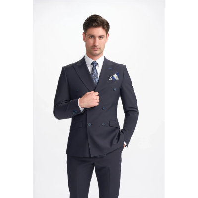 Bond - Men's Dark Navy Double Breasted Blazer