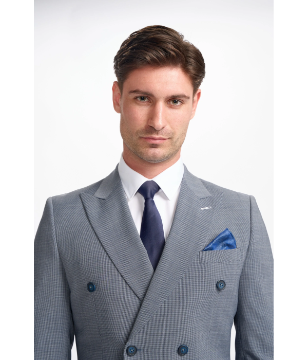 Bond - Men's Grey Double Breasted Blazer