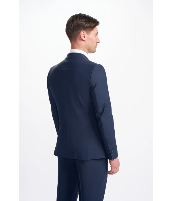 Bond - Men's Navy Blue Double Breasted Blazer