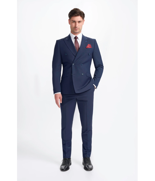 Bond - Men's Navy 2 Piece Double Breasted Suit