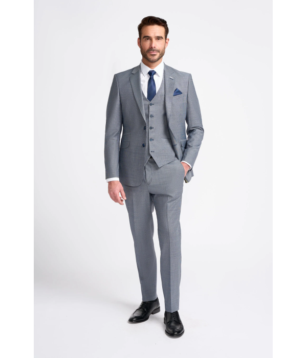 Bond - Men's Grey 3 Piece Tailored Fit Suit