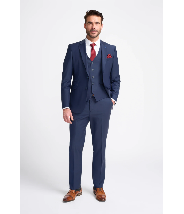 Bond - Men's Navy 3 Piece Tailored Fit Suit