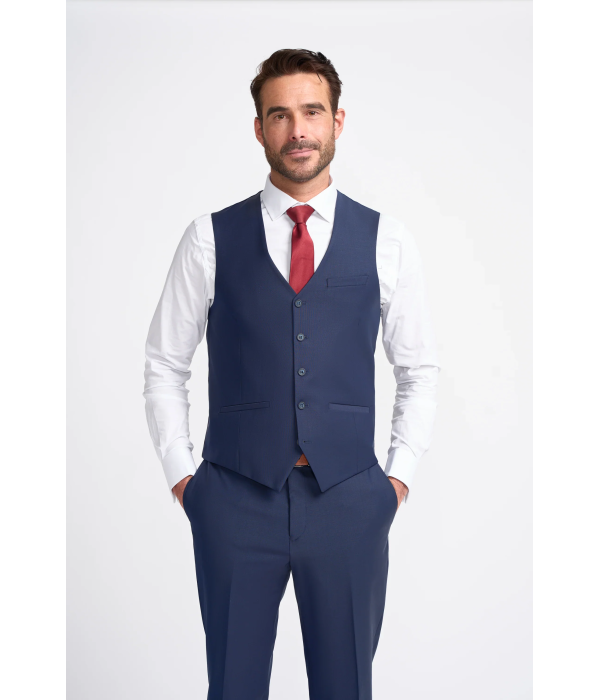 Bond - Men's Navy 3 Piece Tailored Fit Suit