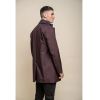 Men's Brando Mac Burgundy Overcoat Jacket High Collar Zip Button 3/9