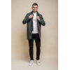 Men's Brando Mac Olive Overcoat Jacket High Collar Zip Button 3/9